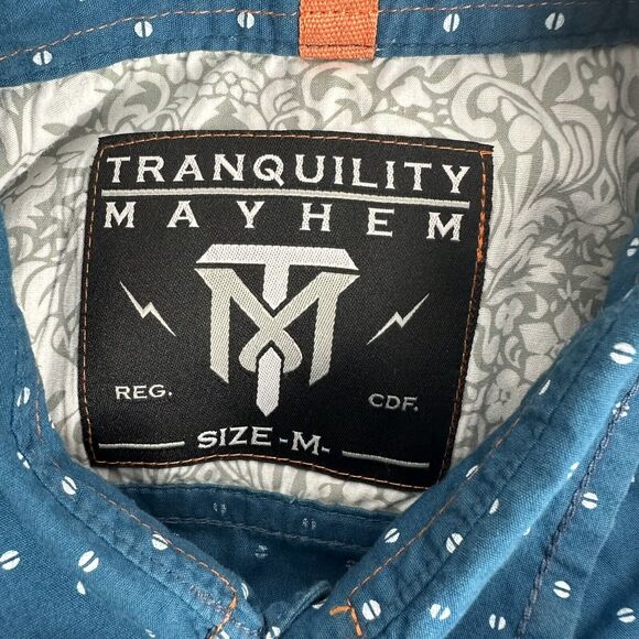 tranquility mayhem blue Long sleeve shirt size M - Picture 4 of 7
